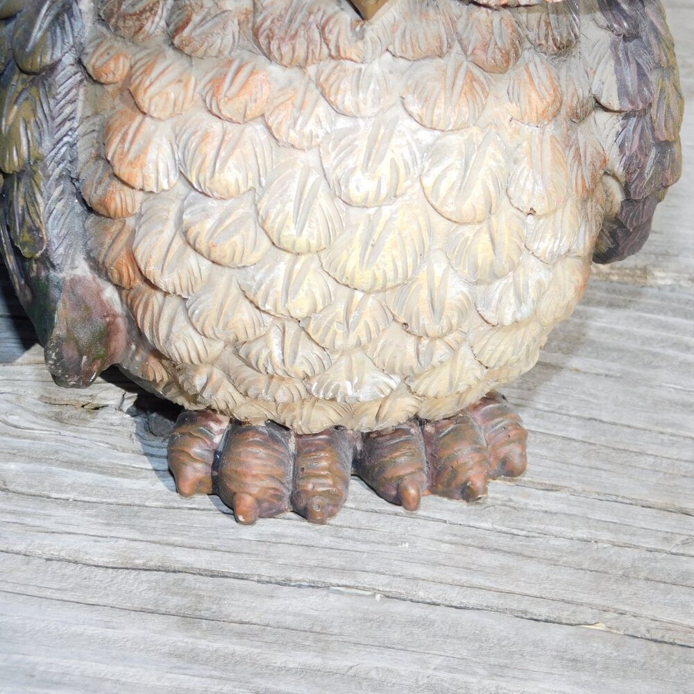 OWL 10 IN FIGURINE WOODSY RUSTIC DECOR * - Picture 9 of 10